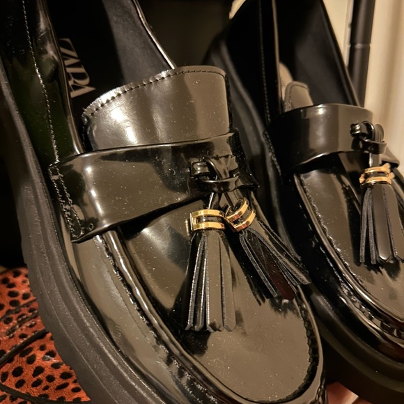 Zara Shoes - Zara's New Black Tassel leather Loafers🥳🥳❌